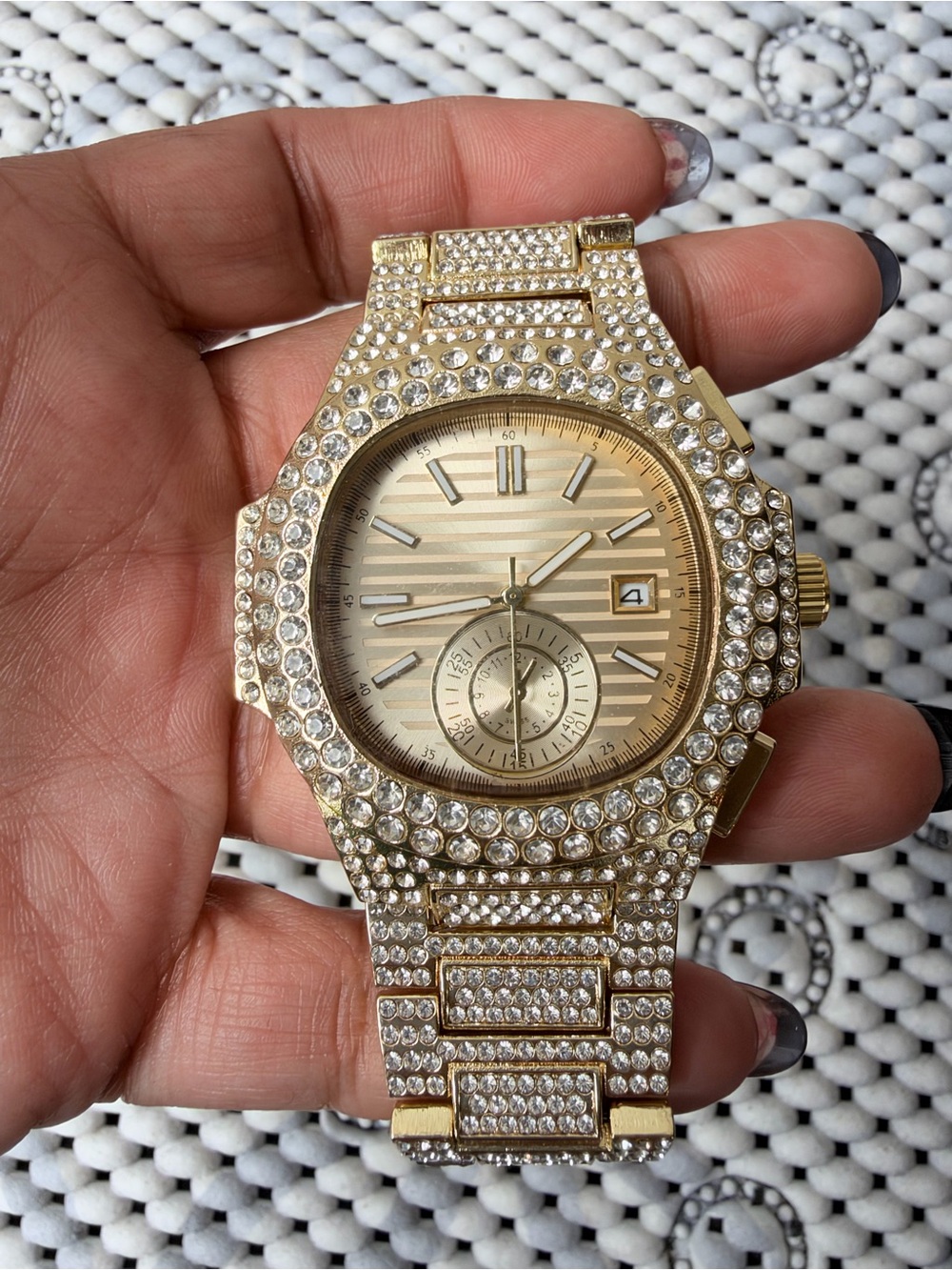 Gold Iced Out Men’s Watch